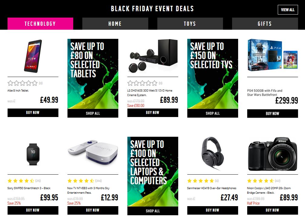The Best Of Black Friday 2015 Retailer Landing Pages