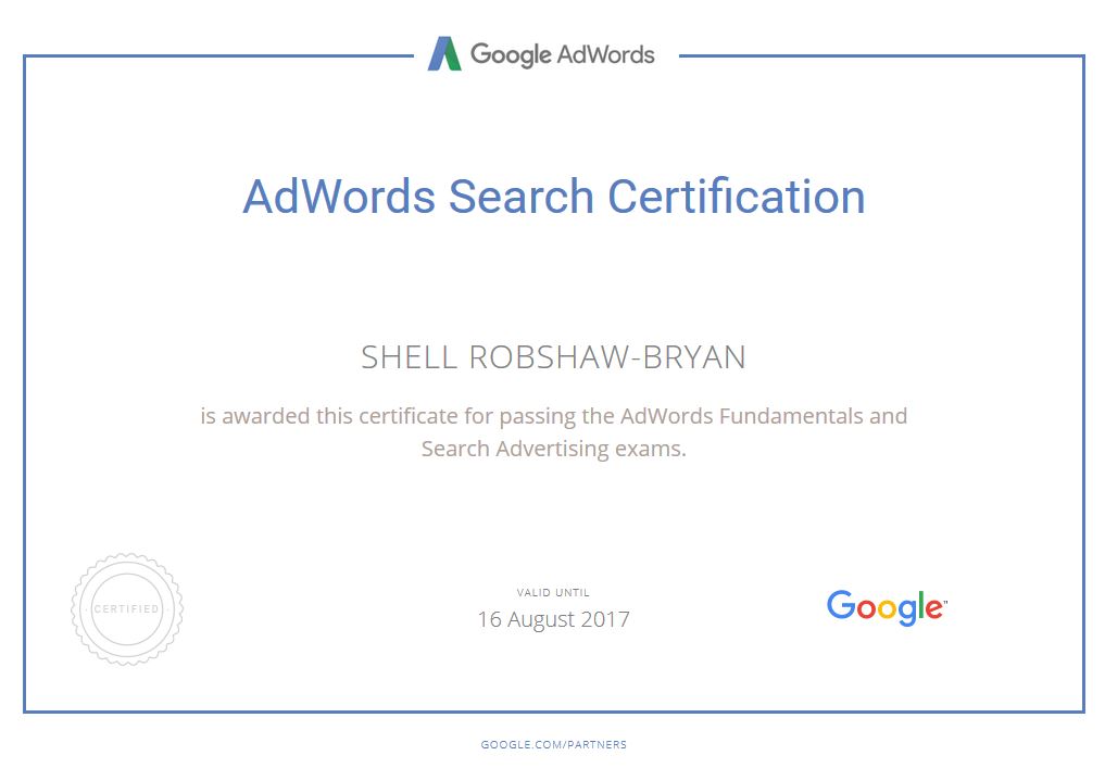 Shell 2016-2017 Google AdWords Certification