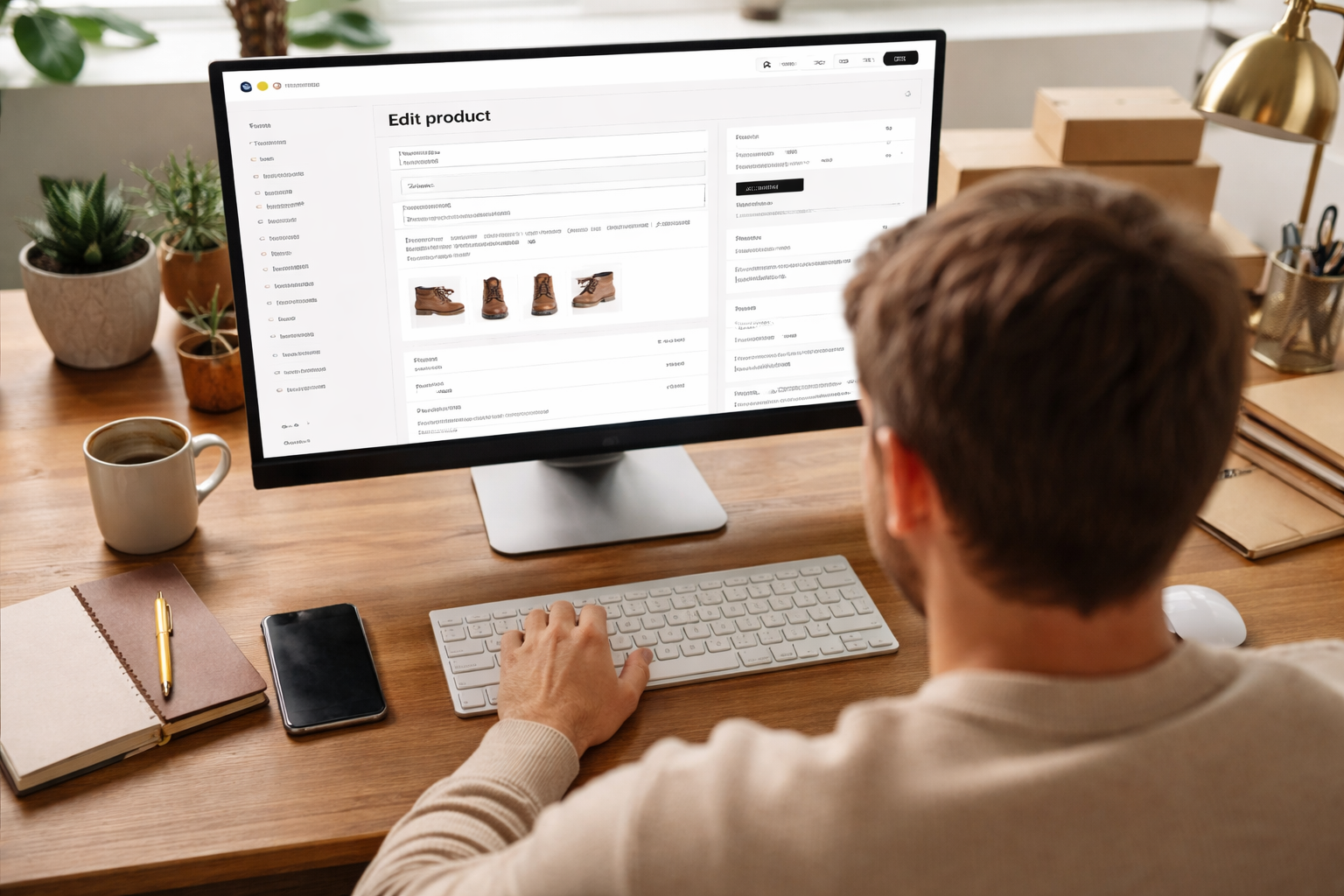 Shopify business owner editing products